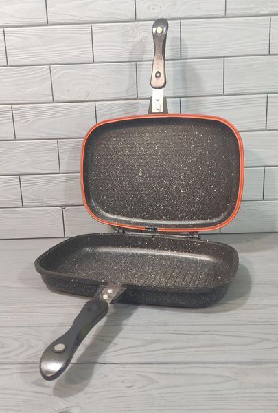 Сковорода-гриль двойная Daisini 36cm. Двойная сковорода - гриль с гранитным покрытием 555 фото