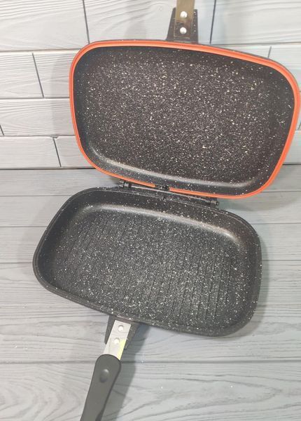 Сковорода-гриль двойная Daisini 36cm. Двойная сковорода - гриль с гранитным покрытием 555 фото