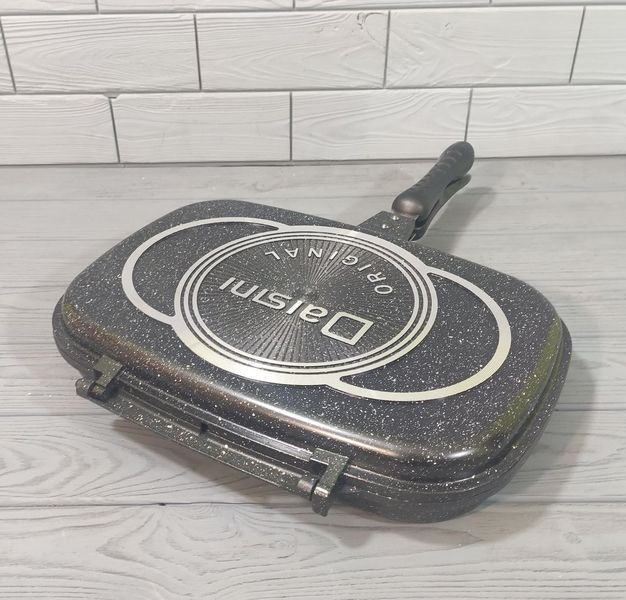 Сковорода-гриль двойная Daisini 36cm. Двойная сковорода - гриль с гранитным покрытием 555 фото