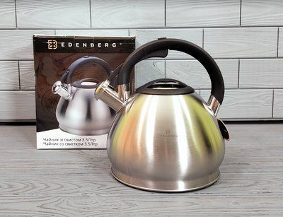 Чайник зі свистком із неіржавкої сталі 3.5 л Edenberg EB-1974/Чайник для плити EB-1974 фото