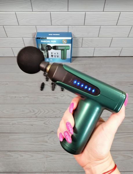 Массажер FASCIAL GUN M6 с насадками аккумуляторный / Вибромассажёр пистолет / Перкуссионный массажер M6 фото