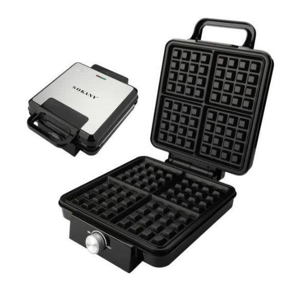 Вафельниця Sokany SK-08031 на 4 бельгійські вафлі, антипригарне покриття SK-08031 фото