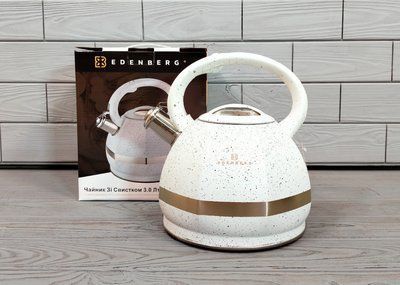 Чайник зі свистком із неіржавкої сталі 3 л Edenberg EB-2475/Чайник для плити EB-2475-черн фото