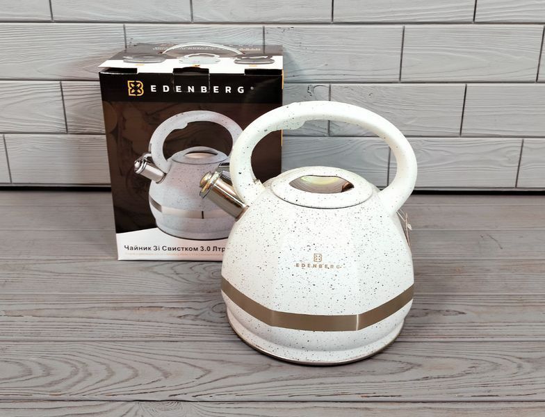 Чайник со свистком из нержавеющей стали 3л Edenberg EB-2475 / Чайник для плиты EB-2475-черн фото