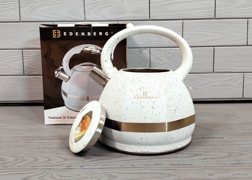 Чайник со свистком из нержавеющей стали 3л Edenberg EB-2475 / Чайник для плиты EB-2475-черн фото