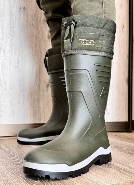 Чоловічі водостійкі чоботи (ПВХ) Dago RB-201 олива міцні гумові для щоденного використання, р. 41 RB-201 - 46р фото