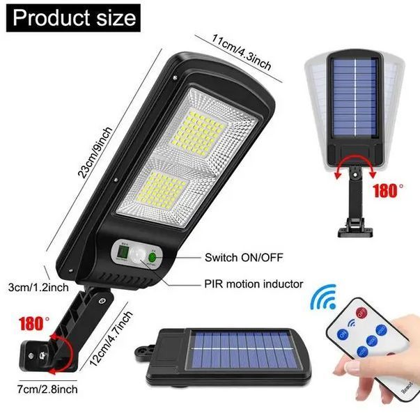 Вуличний ліхтар на сонячній батареї LED Solar Street Light BL BK-120-6COB BK120 фото