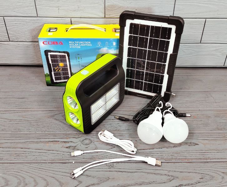 Сонячна станція/ліхтар-світильник акумуляторний з PowerBank + 2 лампочки COBA&nbsp;CB-999B CB-999B фото