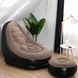 Надувное кресло с пуфиком для ног AIR SOFA Comfort 116х98х83см Черно-бежевый G-8019 фото 1