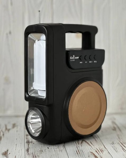 Фонарь - Power Bank, радио-блютуз с солнечной панелью 4000mAh + 1 лампочка CL-830 / Мощный фонарик аварийный CL-830 фото