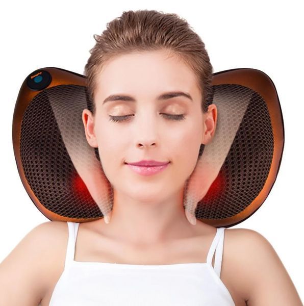 Роликовий масажер Massage Pillow WJ008 для шиї та спини, подушка для релаксу WJ008 фото