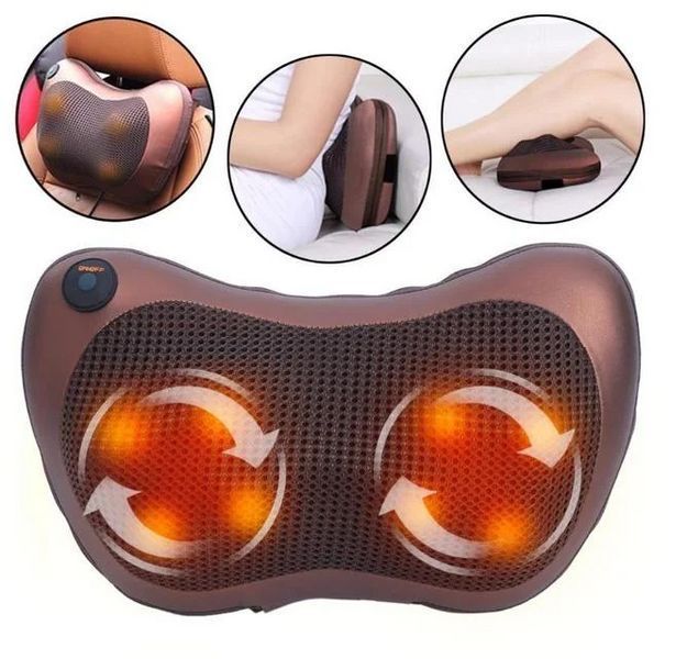 Роликовий масажер Massage Pillow WJ008 для шиї та спини, подушка для релаксу WJ008 фото