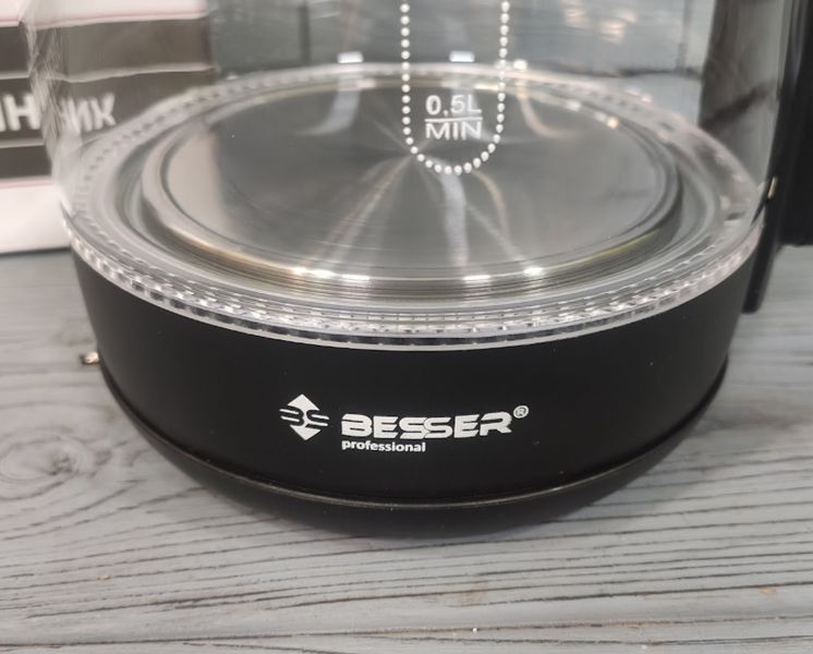 Електричний чайник Besser-10190 зі скла 1,8 л з підсвічуванням і захистом від перегріву 10190 фото