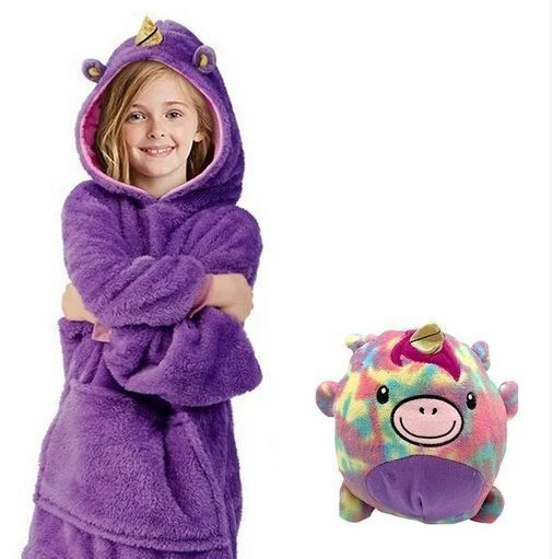 Дитяча толстовка-іграшка Huggle Pets Ultra Plus Hoodie -Фіолетовий / Кофта-іграшка / М'яка іграшка-подушка -фиол фото