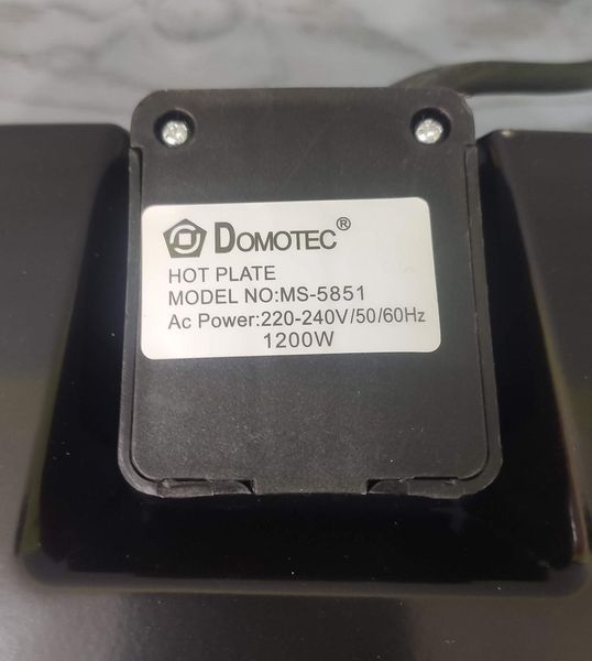 Инфракрасная мини плита Domotec MS-5851, Настольная одноконфорочная электроплита для всех видов посуды 5851 фото