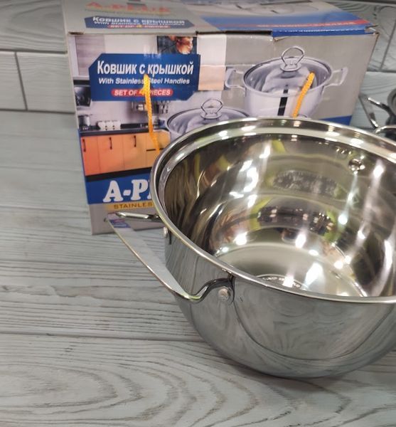 Набор кастрюль из нержавеющей стали A-Plus AP-2062 8 предметов (1.2/1.6/ 2.2/3.0 л.) AP-2062 фото