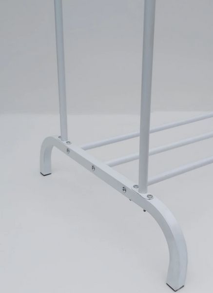 Напольная двойная стойка для одежды Double floor Hanger - Белая / Портативная вешалка для одежды и обуви TL00428-белая фото