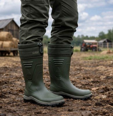 Чоловічі водостійкі чоботи (ПВХ) Dago RB-201 олива міцні гумові для щоденного використання, р.44 RB-201 - 46р фото