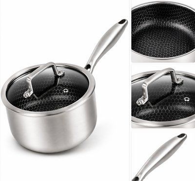 Ковш кухонный Besser Premium 10384-16 1.4 л (d-16 см*7.5 см) нержавеющая сталь с антипригарным покрытием Соты 10384-20 фото
