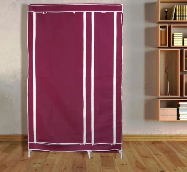 Шкаф складной тканевый на 2 секции Storage Wardrobe KM-105 (106х45х170 см) Органайзер для одежды KM-105 фото