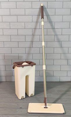 Швабра с ведром с автоматическим отжимом (2 смен. насадки) Flat Mop, поломойка, швабра для мойки полов 10050 фото