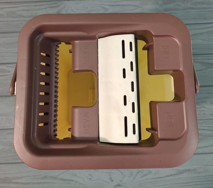Швабра с ведром с автоматическим отжимом (2 смен. насадки) Flat Mop, поломойка, швабра для мойки полов 10050 фото