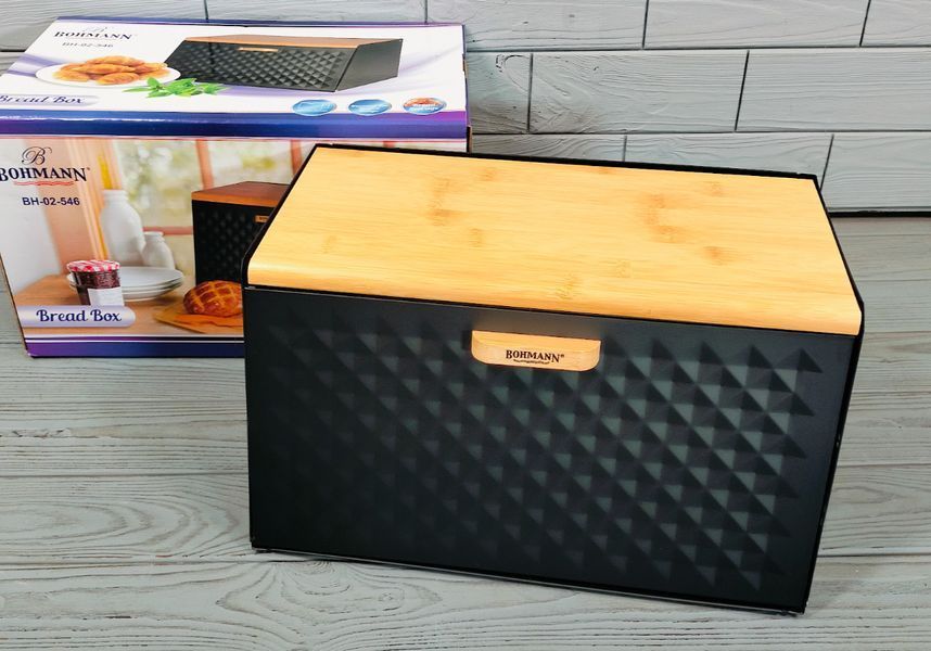 Хлебница с 2 крышками Bohmann BH-02-546 / Хлебница деревянная с откидной крышкой BH-02-546 фото