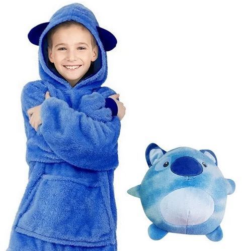 Детская толстовка-игрушка Huggle Pets Ultra Plus Hoodie -Синяя / Кофта-игрушка / Мягкая игрушка-подушка -синяя фото