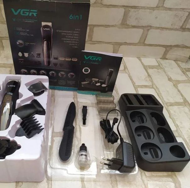Машинка для стрижки волосся VGR V-001 / Триммер для бороди бритва багатофункціональна V-001 фото