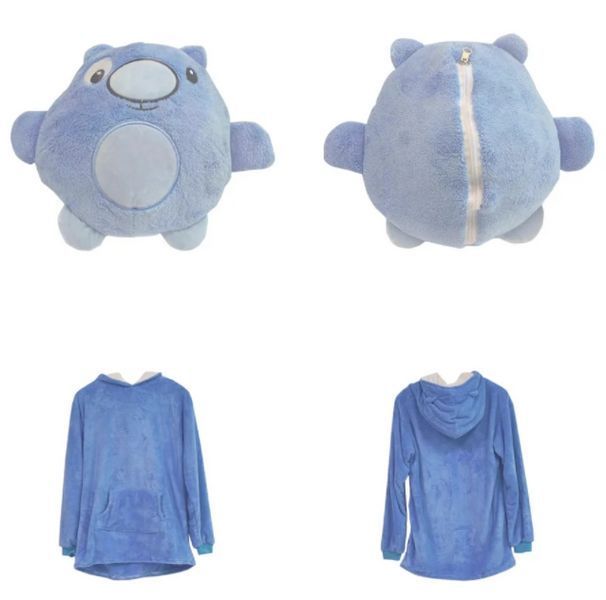 Детская толстовка-игрушка Huggle Pets Ultra Plus Hoodie -Синяя / Кофта-игрушка / Мягкая игрушка-подушка -синяя фото