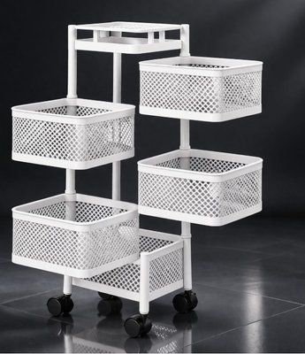 Етажерка універсальна 5 полиць на коліщатках Cube R100113-BL, компактний органайзер 30&times;30&times;85 см R100113-BL фото