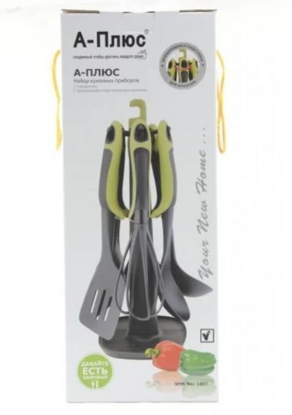 Набір кухонного приладдя KITCHEN TOOLS з 7 предметів - зелений -зел фото