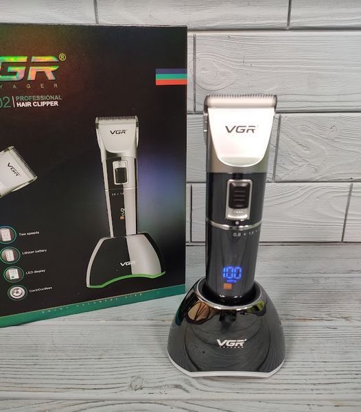 Машинка для стрижки волосся VGR V-002 з Led екраном / Триммер для бороди бритва багатофункціональна V-002 фото