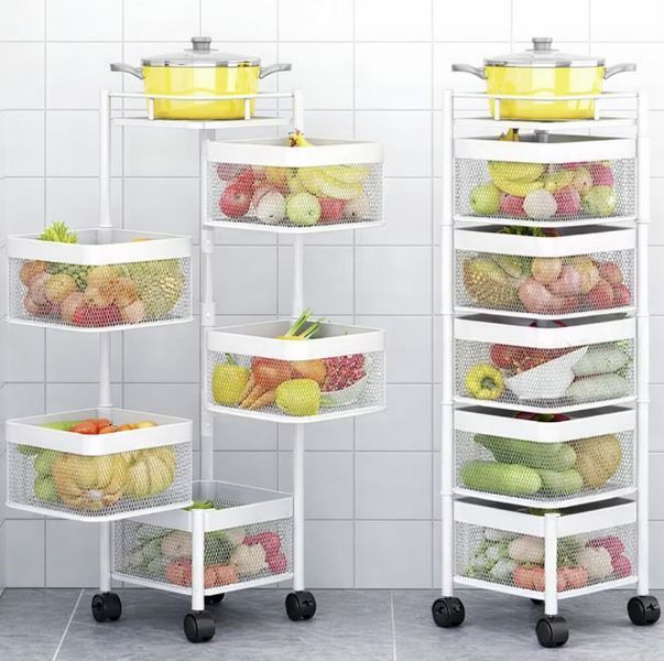 Етажерка універсальна 5 полиць на коліщатках Cube R100113-BL, компактний органайзер 30&times;30&times;85 см R100113-BL фото