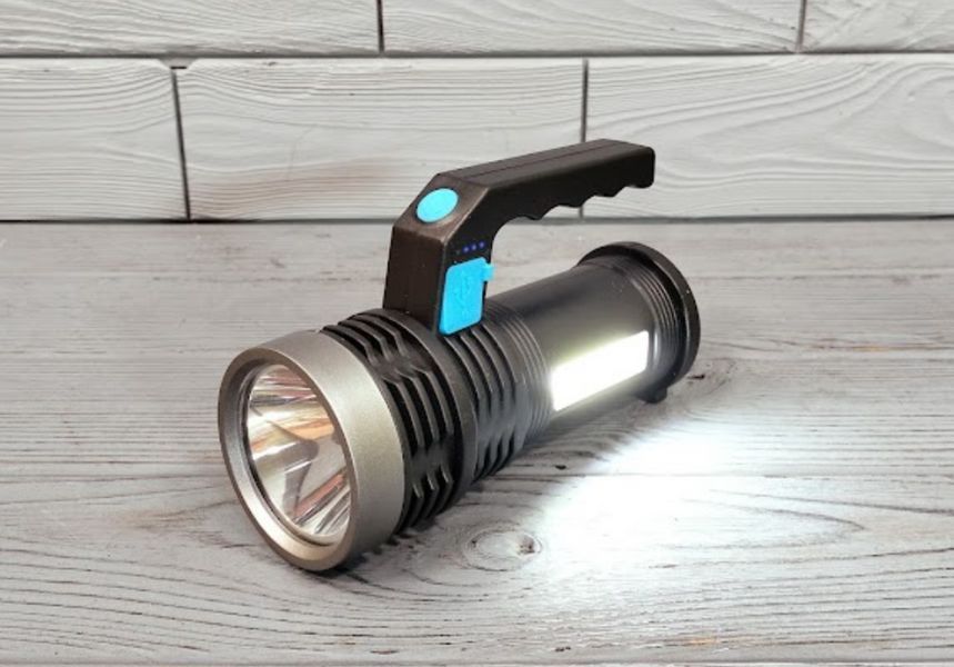 Ручной светодиодный аккумуляторный фонарь BL-8205 / Фонарик переносной с ручкой BL-8205 фото