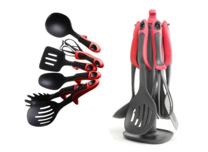 Набір кухонного приладдя KITCHEN TOOLS з 7 предметів - червоний -красн фото