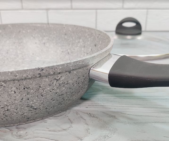 Сковорода глибока Besser Granite 10331- 24 см з кришкою та антипригарним покриттям BS-10333 фото
