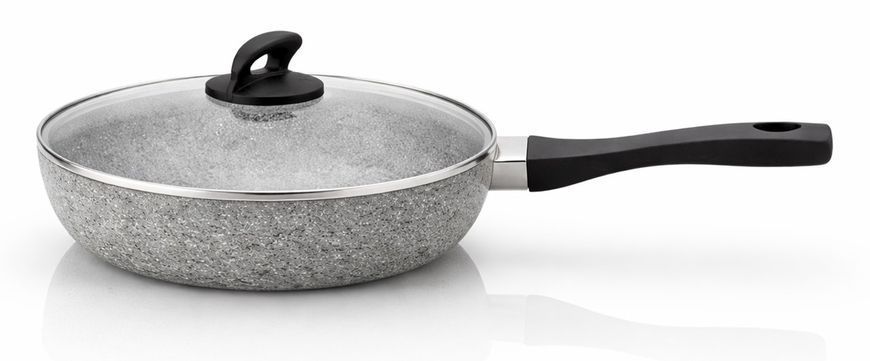 Сковорода глибока Besser Granite 10331- 24 см з кришкою та антипригарним покриттям BS-10333 фото