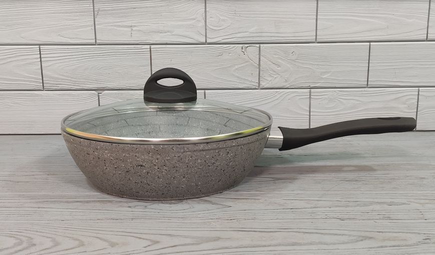 Сковорода глибока Besser Granite 10331- 24 см з кришкою та антипригарним покриттям BS-10333 фото