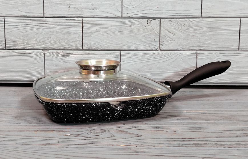 Квадратна сковорода-гриль A-Plus 24 см GP-1496 з мармуровим антипригарним покриттям GP-1496 фото