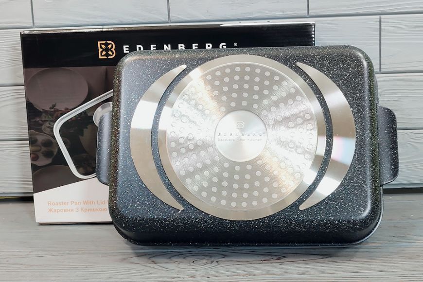 Гусятниця Edenberg EB-12123 32&times;23&times;7,5 см з антипригарним покриттям і скляною кришкою EB-12123 фото
