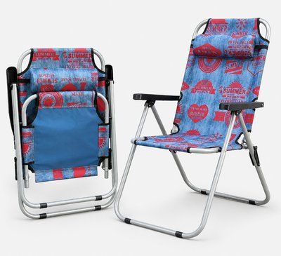 Крісло розкладне кемпінгове садове Stenson MH-3081-3 60&times;46&times;95 см із регулюванням спинки та підголівником MH-3081-3 K-1 фото