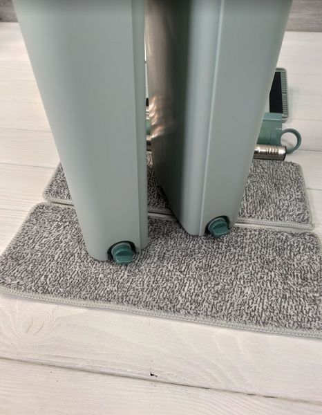Швабра с ведром с автоматическим отжимом (2 смен. насадки) Мятный Flat Mop, поломойка, швабра для мойки полов 10050-Мят фото