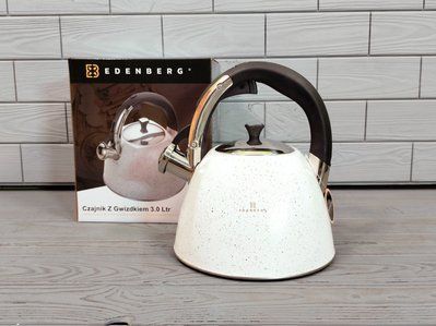 Чайник со свистком из нержавеющей стали 3л Edenberg EB-3541 / Чайник для плиты EB-3541-черн фото