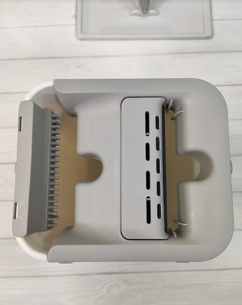 Швабра с ведром с автоматическим отжимом (2 смен. насадки) Белый Flat Mop, поломойка, швабра для мойки полов 10050-Бел фото