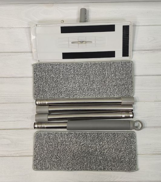 Швабра с ведром с автоматическим отжимом (2 смен. насадки) Белый Flat Mop, поломойка, швабра для мойки полов 10050-Бел фото