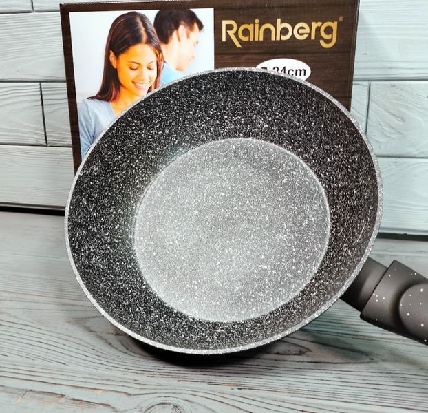 Сковорода універсальна 24 см Rainberg RB-763 з мармуровим покриттям для щоденного приготування RB-763 фото