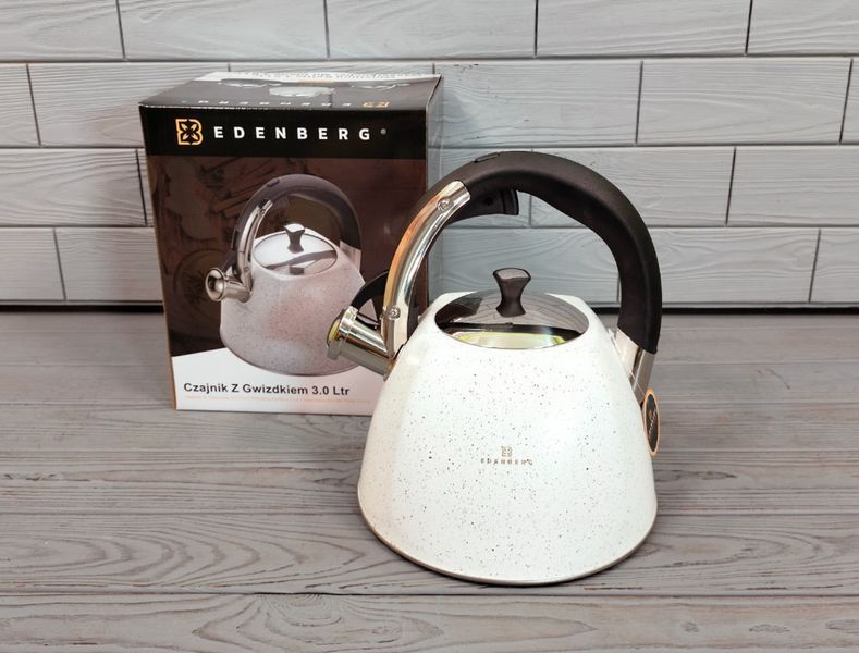 Чайник со свистком из нержавеющей стали 3л Edenberg EB-3541 / Чайник для плиты EB-3541-черн фото