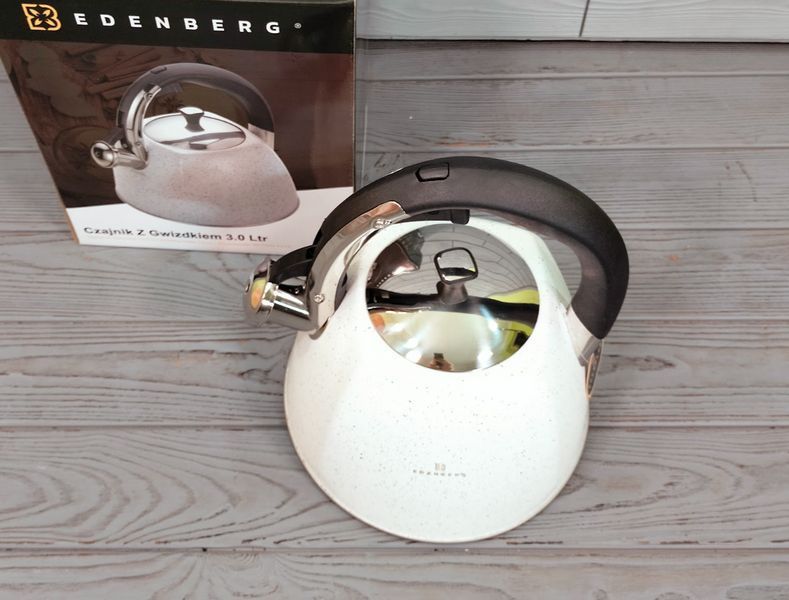 Чайник со свистком из нержавеющей стали 3л Edenberg EB-3541 / Чайник для плиты EB-3541-черн фото