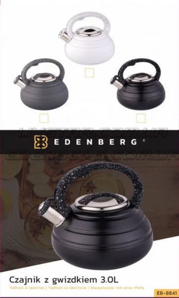 Чайник Edenberg EB-8841 со свистком из нержавеющей стали 3 л | Свистящий чайник EB-8841 фото